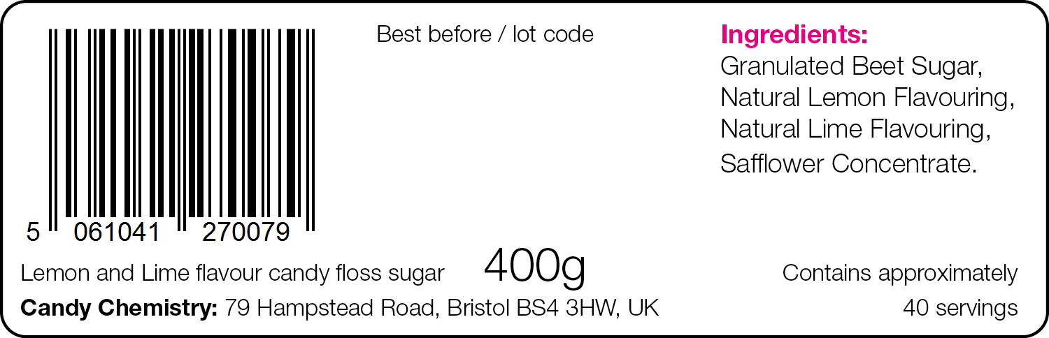 Lemon & Lime Flavour Burst Candy Floss Sugar - Image 6