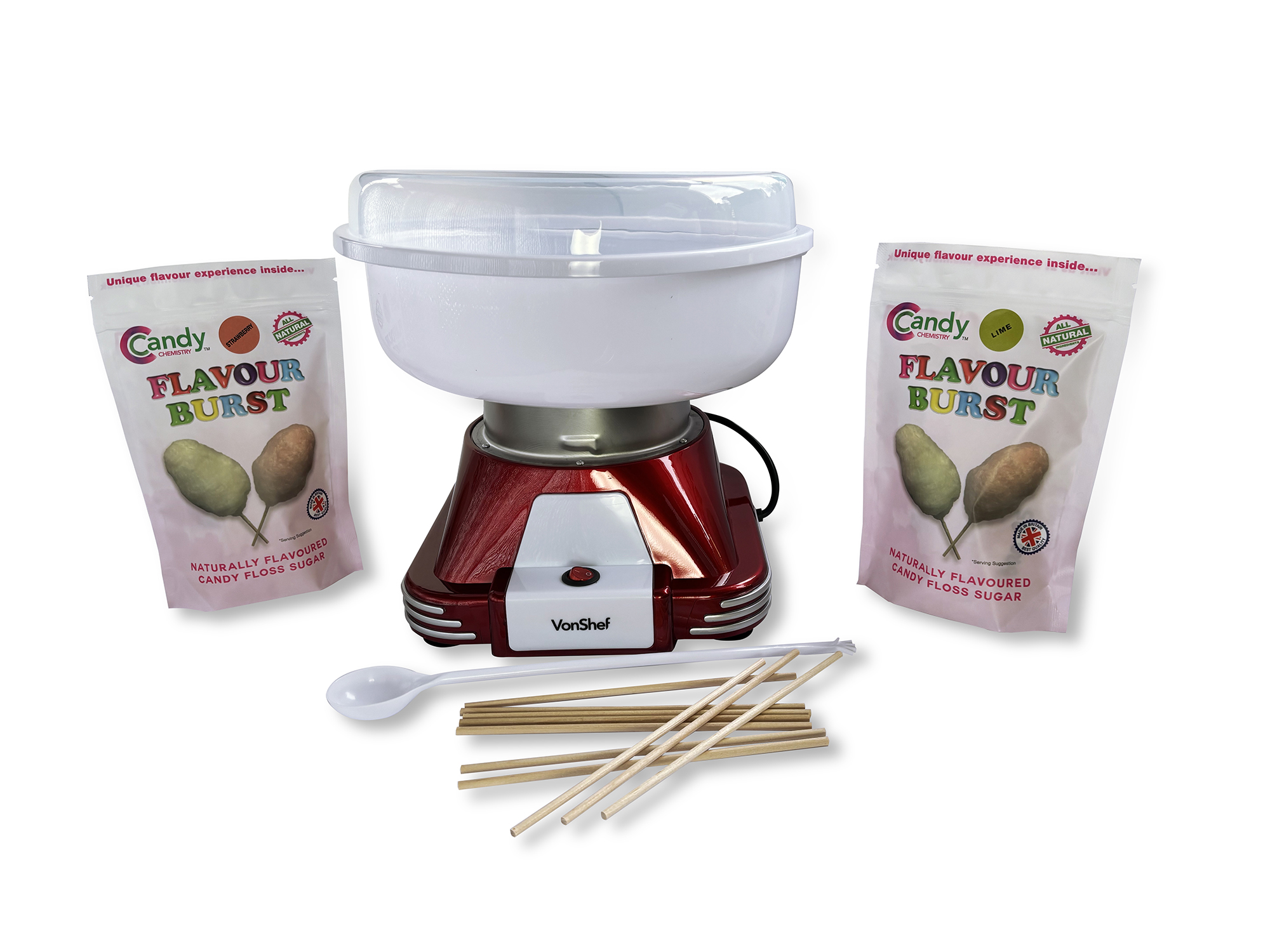 Candy Floss Machine + Selection Pack + Scoop + Sticks
