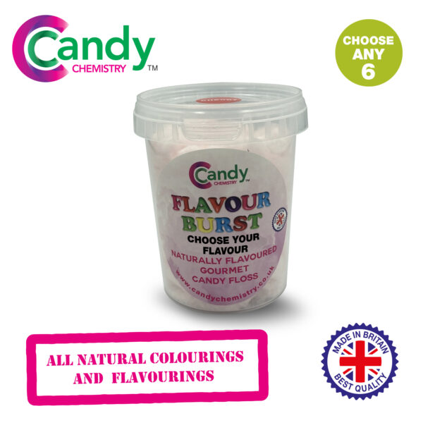 'CHOOSE ANY 6 FLAVOURS' - Natural Gourmet Candy Floss