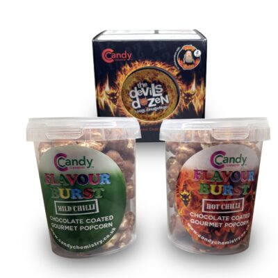Chilli Chocolate Coated Gourmet Popcorn - The Full Range